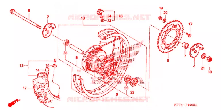 ROUE ARRIERE Honda MOTO 150 CRF 2007  CRF150F7