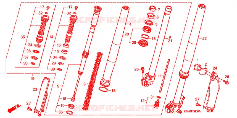 FOURCHE Honda MOTO 250 CRF 2004  CRF250R4
