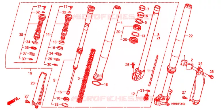 FOURCHE Honda MOTO 250 CRF 2004  CRF250R4