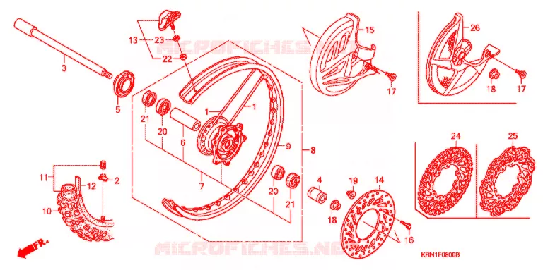 ROUE AVANT Honda MOTO 250 CRF 2004  CRF250R4