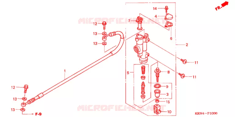 MAITRE-CYLINDRE DE FREIN ARRIERE Honda MOTO 250 CRF 2005  CRF250R5