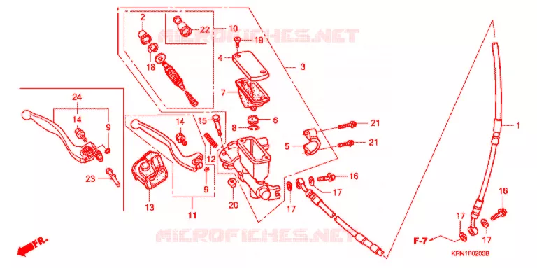 MAITRE CYLINDRE DE FREIN AVANT Honda MOTO 250 CRF 2005  CRF250R5