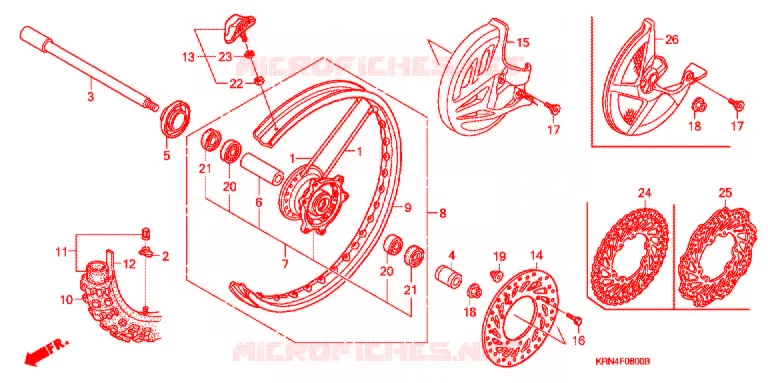 ROUE AVANT Honda MOTO 250 CRF 2009  CRF250R9