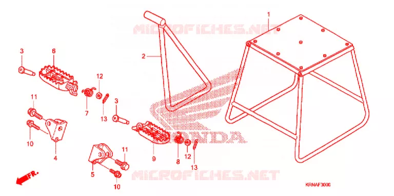 BEQUILLE - REPOSE PIEDS Honda MOTO 250 CRF 2010  CRF250RA