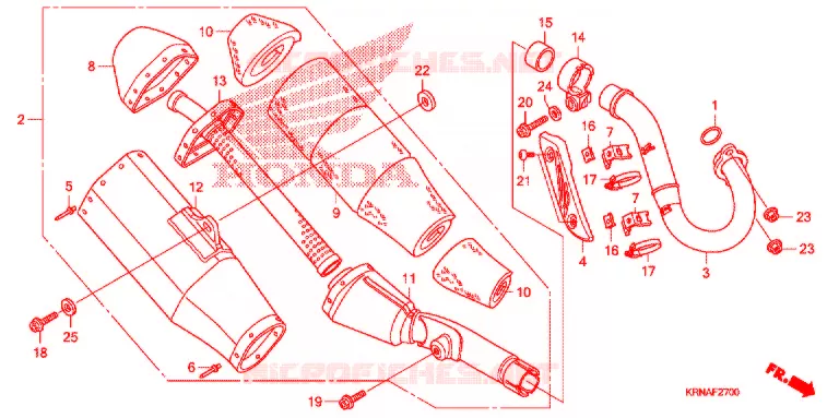 SILENCIEUX D'ECHAPPEMENT ('10) Honda MOTO 250 CRF 2010  CRF250RA