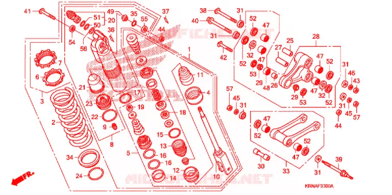 AMORTISSEUR ARRIERE Honda MOTO 250 CRF 2011  CRF250RB