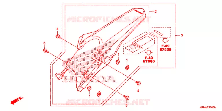 GARDE-BOUE ARRIERE Honda MOTO 250 CRF 2012  CRF250RC