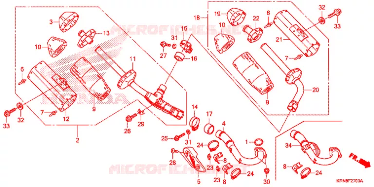 SILENCIEUX D'ECHAPPEMENT Honda MOTO 250 CRF 2014  CRF250RE