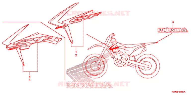 AUTOCOLLANTS Honda MOTO 250 CRF 2015  CRF250RF