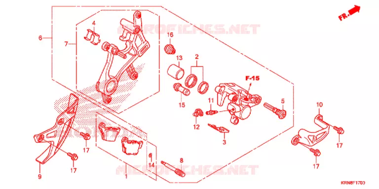 ETRIER DE FREIN ARRIERE Honda MOTO 250 CRF 2016  CRF250RG