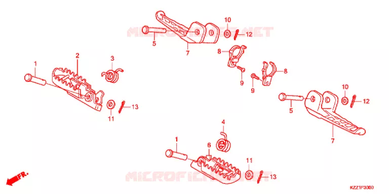 REPOSE PIED Honda MOTO 250 CRF 2013  CRF250LD