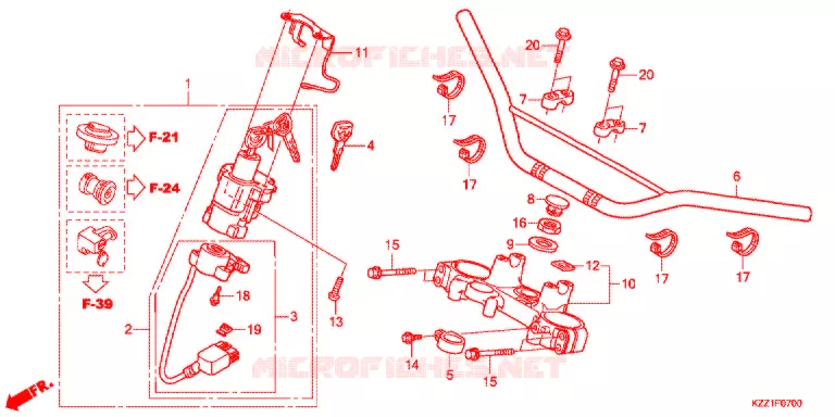 GUIDON - TE DE FOURCHE Honda MOTO 250 CRF 2016  CRF250MF