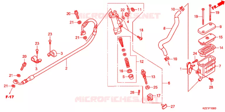 MAITRE CYLINDRE DE FREIN ARRIERE Honda MOTO 250 CRF 2015  CRF250MF
