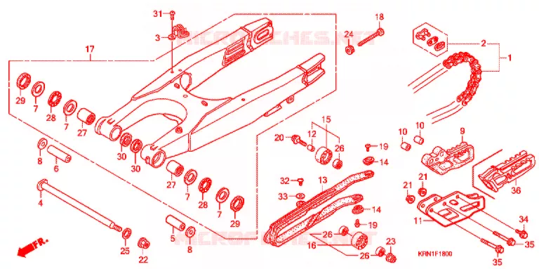 BRAS OSCILLANT Honda MOTO 250 CRF 2008  CRF250R8