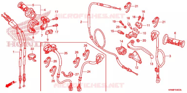 LEVIER DE GUIDON - CABLE - COMMODO Honda MOTO 250 CRF 2017  CRF250RH