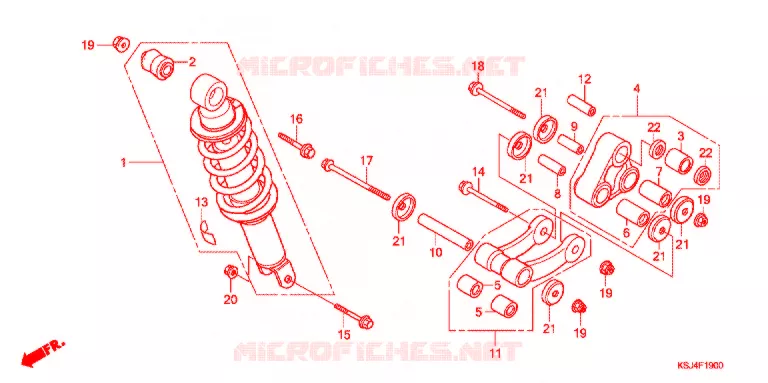 AMORTISSEUR ARRIERE Honda MOTO 100 CRF 2004  CRF100F4