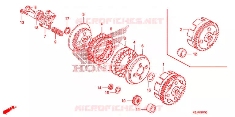 EMBRAYAGE Honda MOTO 100 CRF 2011  CRF100FB