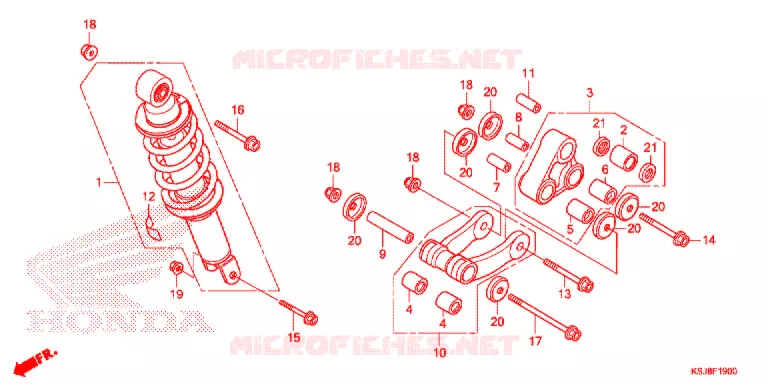 AMORTISSEUR ARRIERE Honda MOTO 100 CRF 2012  CRF100FC