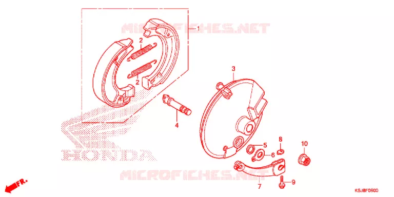 FLASQUE - MACHOIRES DE FREIN AVANT Honda MOTO 100 CRF 2012  CRF100FC