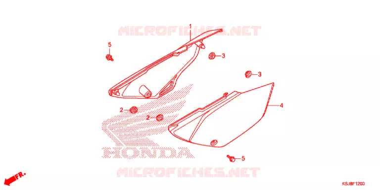 COUVERCLES LATERAUX Honda MOTO 100 CRF 2013  CRF100FD