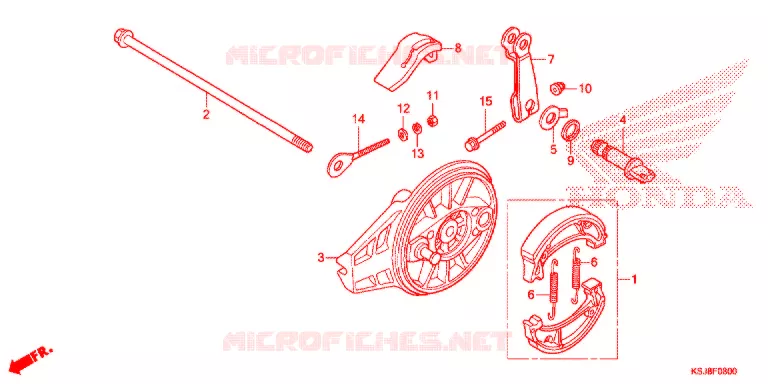 FLASQUE - MACHOIRES DE FREIN ARRIERE Honda MOTO 100 CRF 2013  CRF100FD