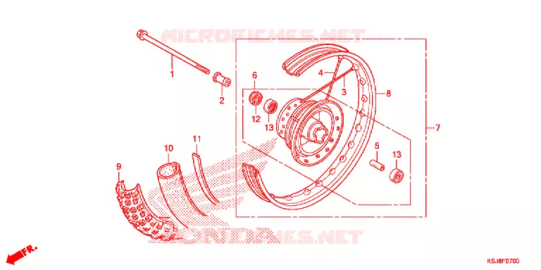 ROUE AVANT Honda MOTO 100 CRF 2013  CRF100FD
