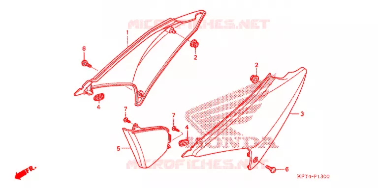 COUVERCLES LATERAUX ('03-'05) Honda MOTO 150 CRF 2003  CRF150F3