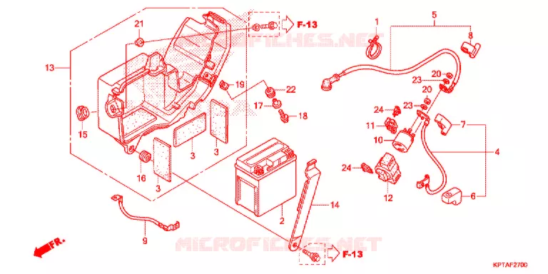 BATTERIE (CRF150F'12/'13/'14) Honda MOTO 150 CRF 2012  CRF150FC
