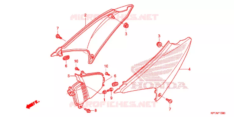 COUVERCLES LATERAUX Honda MOTO 150 CRF 2012  CRF150FC