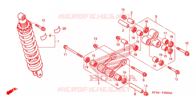 AMORTISSEUR ARRIERE Honda MOTO 230 CRF 2012  CRF230FB