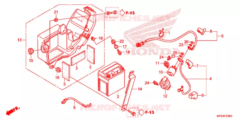 BATTERIE ('12-'14) Honda MOTO 230 CRF 2013  CRF230FD