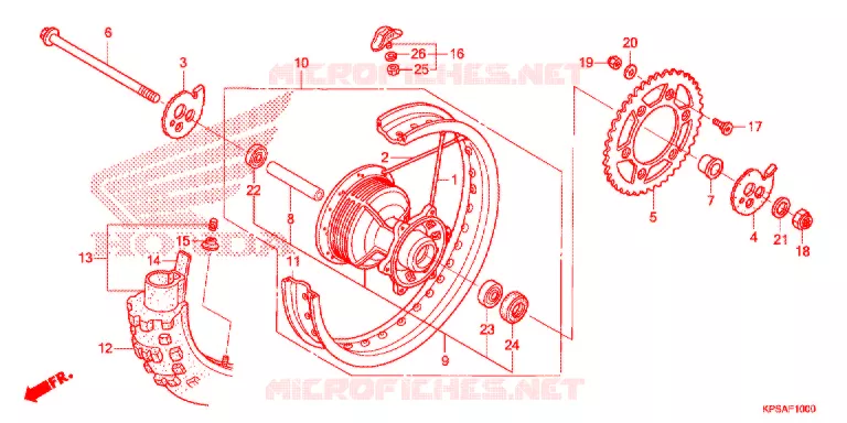 ROUE ARRIERE Honda MOTO 230 CRF 2013  CRF230FD