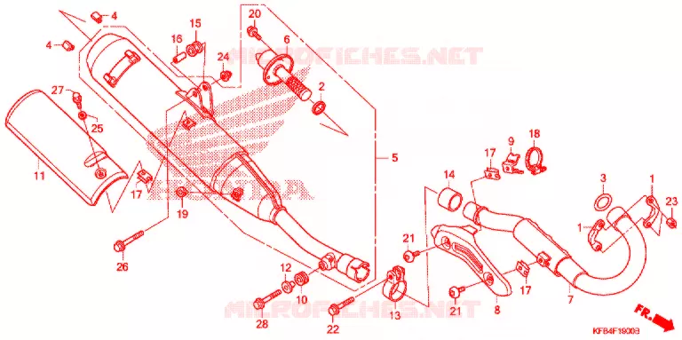 SILENCIEUX D'ECHAPPEMENT Honda MOTO 230 CRF 2011  CRF230LB