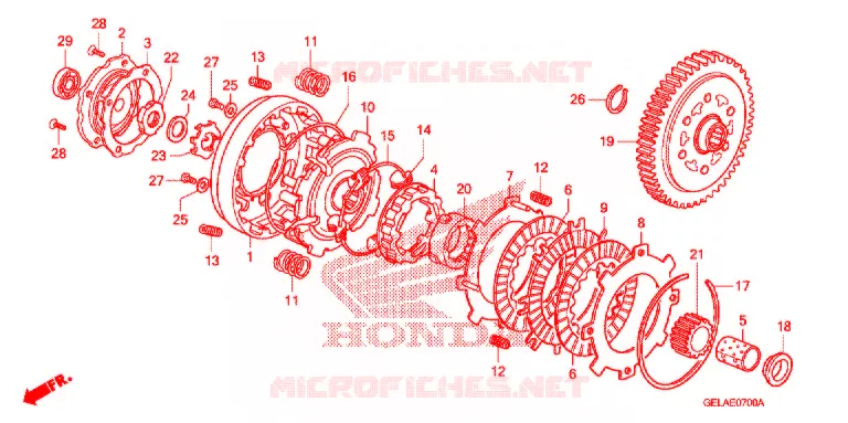 EMBRAYAGE Honda MOTO 50 CRF 2004  CRF50F4