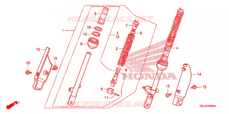 AMORTISSEUR AVANT Honda MOTO 50 CRF 2006  CRF50F6