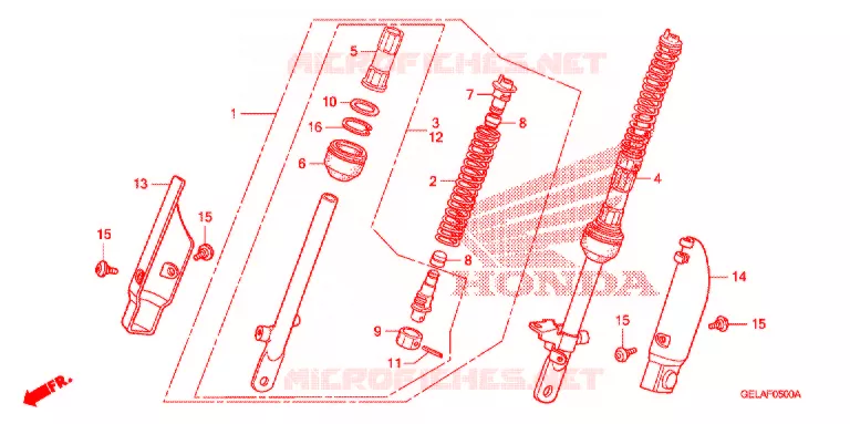 AMORTISSEUR AVANT Honda MOTO 50 CRF 2010  CRF50F9
