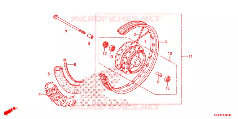 ROUE AVANT Honda MOTO 50 CRF 2012  CRF50FC