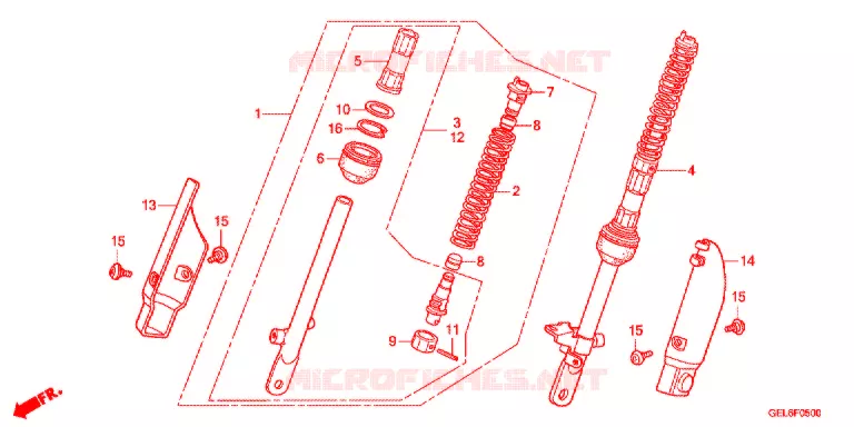 AMORTISSEUR AVANT Honda MOTO 50 CRF 2016  CRF50FE