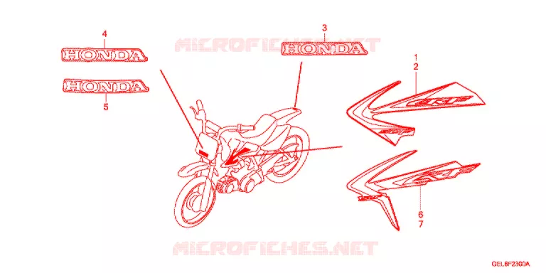 AUTOCOLLANTS Honda MOTO 50 CRF 2017  CRF50FE