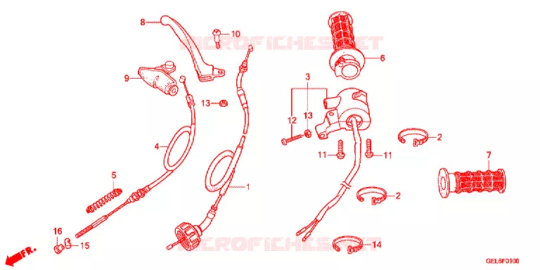 LEVIER DE GUIDON - CABLE - COMMODO Honda MOTO 50 CRF 2020  CRF50FE