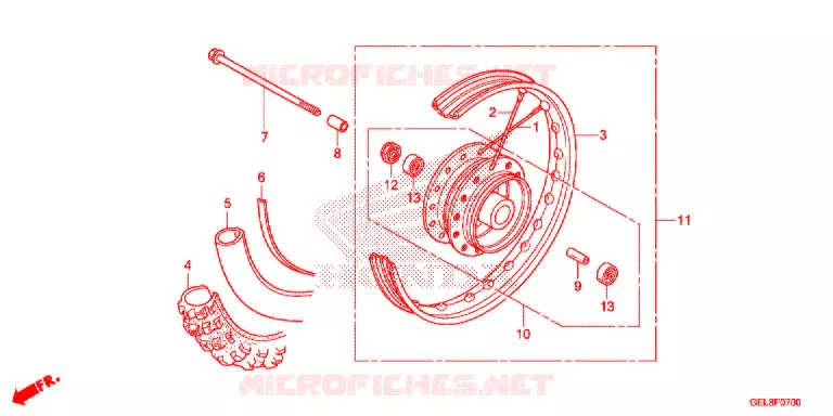ROUE AVANT Honda MOTO 50 CRF 2015  CRF50FF