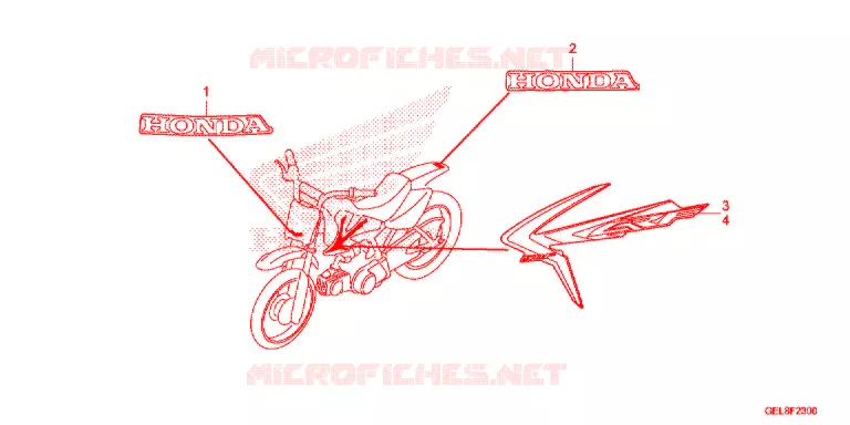 AUTOCOLLANTS Honda MOTO 50 CRF 2017  CRF50FH