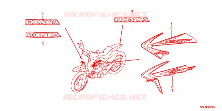 AUTOCOLLANTS Honda MOTO 50 CRF 2017  CRF50FH