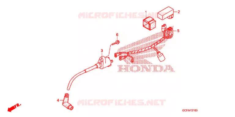 FAISCEAU DES FILS - BOBINE D'ALLUMAGE Honda MOTO 70 CRF 2004  CRF70F4