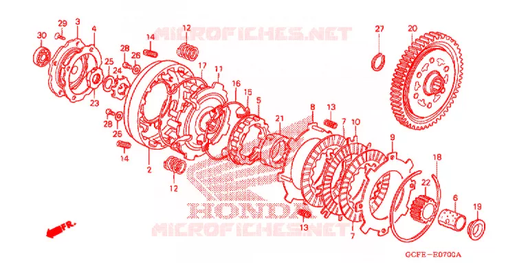 EMBRAYAGE Honda MOTO 70 CRF 2004  CRF70F4