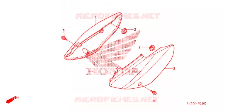 COUVERCLES LATERAUX Honda MOTO 70 CRF 2005  CRF70F5