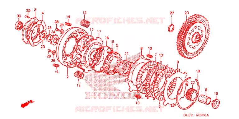 EMBRAYAGE Honda MOTO 70 CRF 2006  CRF70F6