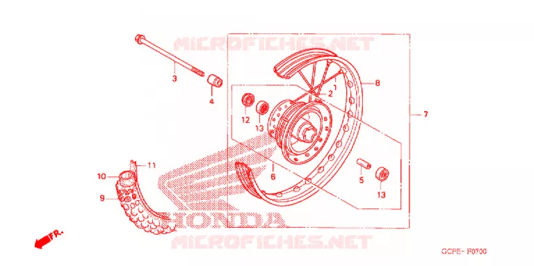 ROUE AVANT Honda MOTO 70 CRF 2006  CRF70F6