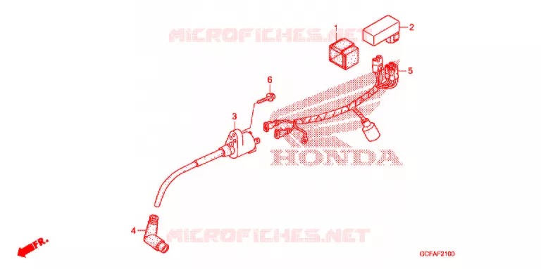 FAISCEAU DES FILS - BOBINE D'ALLUMAGE Honda MOTO 70 CRF 2008  CRF70F8