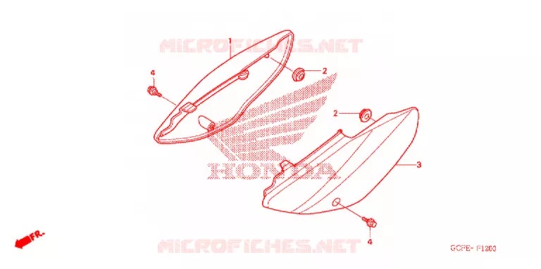 COUVERCLES LATERAUX Honda MOTO 50 CRF 2011  CRF70FB